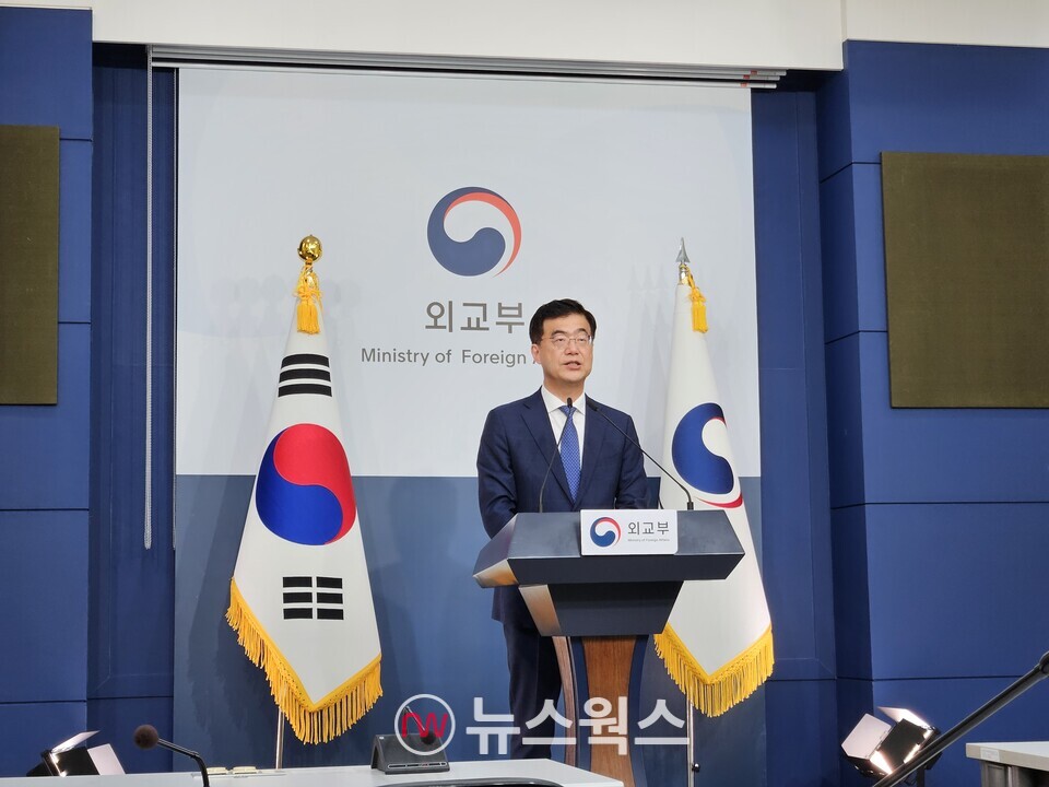 이재웅 외교부 대변인이 1일 서울 종로구 정부서울청사 별관에서 정례브리핑을 하고 있다. (사진=뉴스웍스DB)