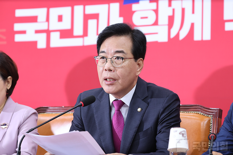 송언석 국민의힘 비상대책위원장이 지난 11일 국회에서 열린 비상대책위원회의에서 발언하고 있다. (사진제공=국민의힘)