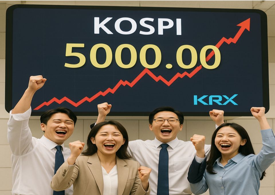 코스피 5000포인트를 가정해 만들어진 이미지. (출처=미리캔버스 AI)