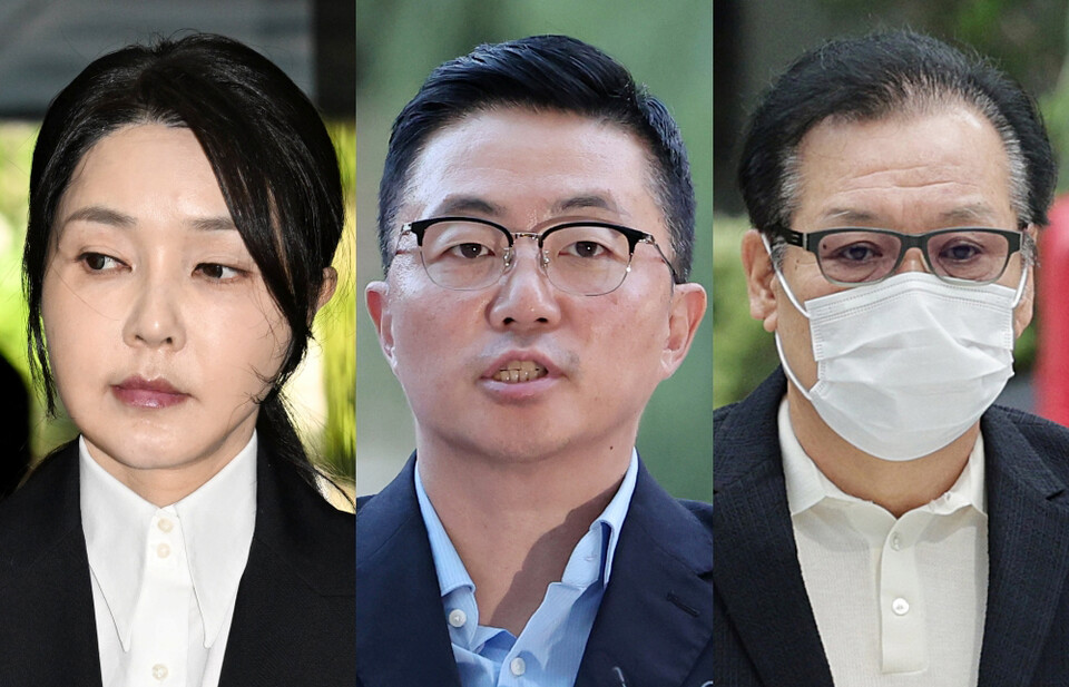 윤석열 전 대통령의 부인 김건희(왼쪽부터) 여사, 집사로 지목된 김예성 씨, '건진법사' 전성배 씨. (사진=뉴스1)