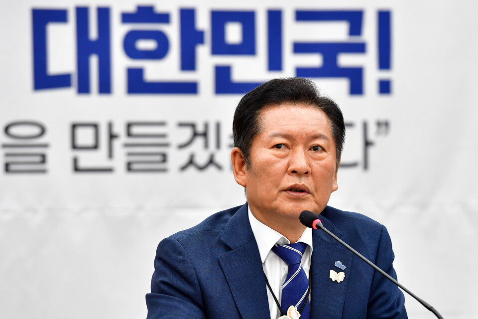 정청래 더불어민주당 당대표가 20일 오전 경북 경주시 화백컨벤션센에서 열린 제150차 경북 현장 최고위원회에서 모두 발언하고 있다. (사진=뉴스1)