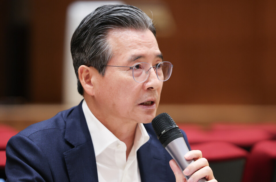 김용범 정책실장이 20일 서울 용산 대통령실 청사에서 열린 기자간담회에서 발언하고 있다. (사진=뉴스1)