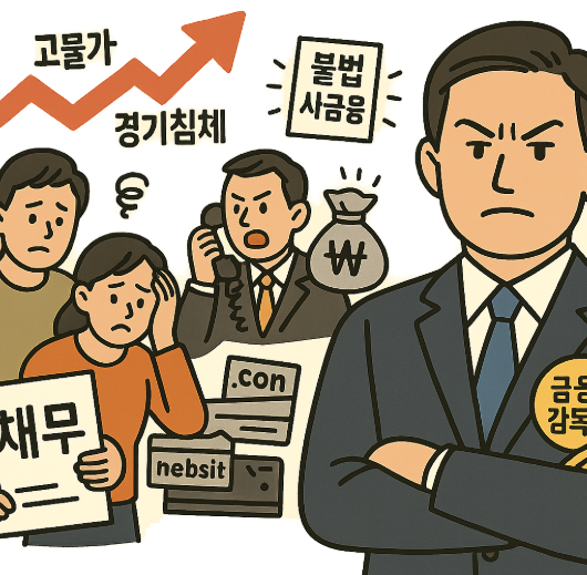 서민들이 채무와 불법사금융 피해에 시달리자 금융감독원이 강력 단속에 나섰다. (이미지=미리캔버스 AI)