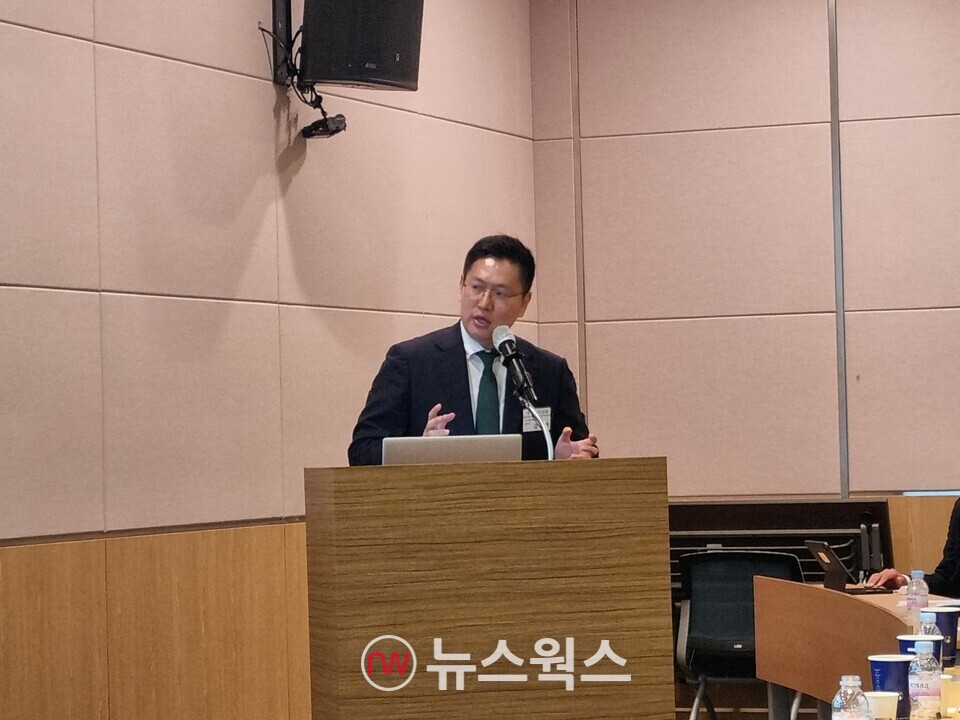 김승현 ETF퀀트솔루션 본부장이 27일 서울 영등포구 전경련회관에서 열린 샤오미밸류체인액티브 ETF 상장 기념 기자 간담회에서 발언하고 있다. (사진=김아현 기자)