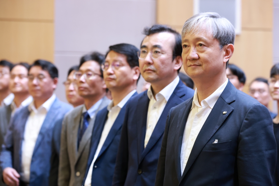 이찬진 신임 금융감독원장이 14일 오후 서울 여의도 금융감독원에서 열린 취임식에 참석해 있다. (사진제공=금감원)