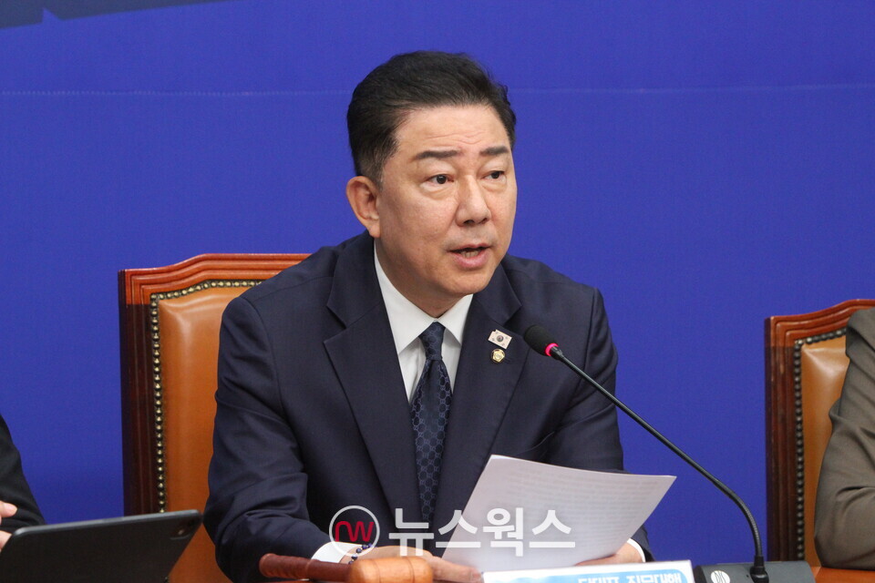 김병기 더불어민주당 원내대표가 국회에서 열린 정책조정회의에 참석해 발언하고 있다. (사진=원성훈 기자)