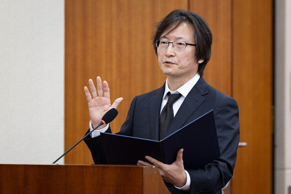 주병기 공정거래위원장 후보자가 5일 서울 여의도 국회에서 열린 인사청문회에 출석해 선서하고 있다. (사진=뉴스1)