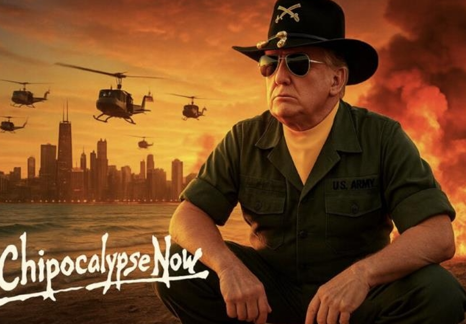 도널드 트럼프 미국 대통령이 6일(현지시간) 트루스소셜에 게시한 '치포칼립스 나우'라는 제목의 합성 이미지. (출처=도널드 트럼프 트루스소셜)