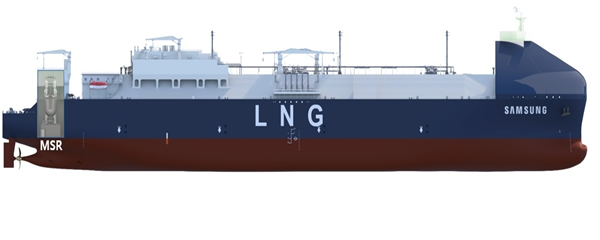 삼성중공업과 한국원자력연구원이 개발한 용융염원자로(MSR) 추진 17만4000㎥급 액화천연가스(LNG) 운반선 조감도. (이미지제공=삼성중공업)