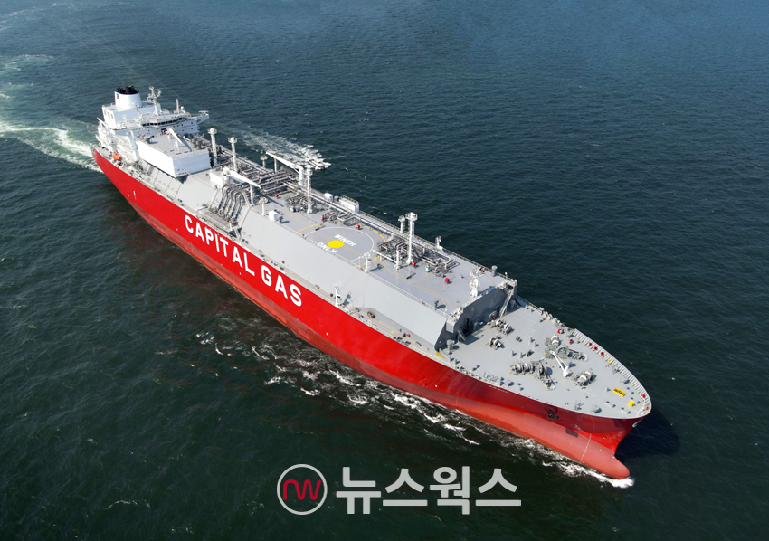 HD현대중공업이 건조해 지난 2024년 인도한 액화천연가스(LNG) 운반선 시운전 모습. (사진제공HD현대)