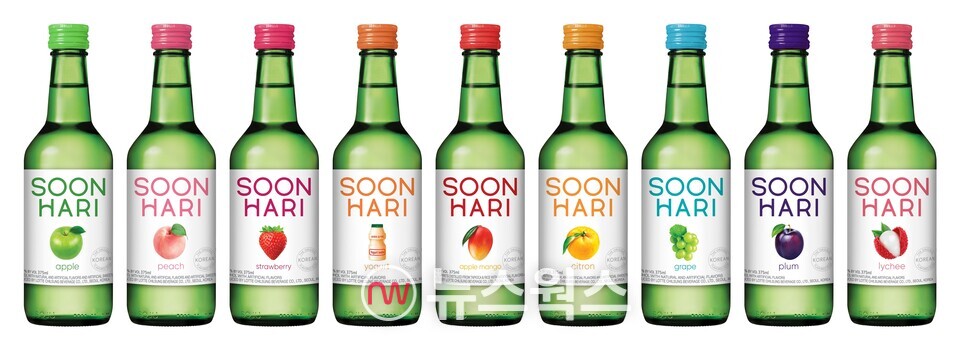 롯데칠성음료의 수출용 순하리 처음처럼 9종. (사진제공=롯데칠성음료)