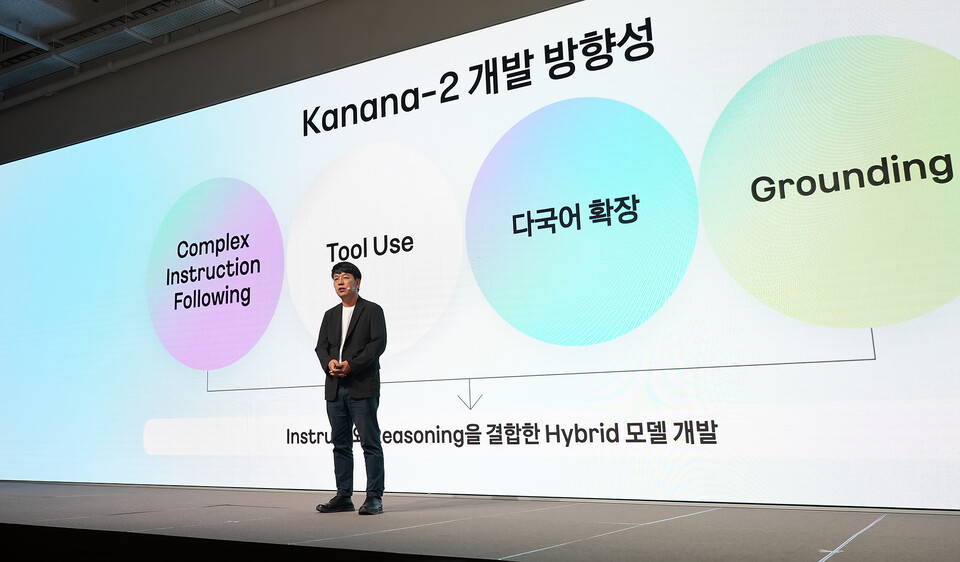 김병학 카카오 성과리더가 카나나 모델 개발전략을 발표하고 있다. (사진제공=카카오)