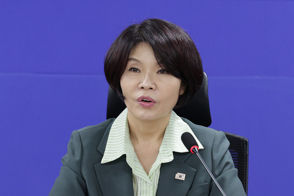 한정애 더불어민주당 정책위의장이 25일 서울 여의도 국회에서 열린 더불어민주당 보이스피싱 TF 출범식 및 당정협의에서 인사말을 하고 있다. (사진=뉴스1)