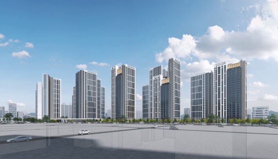 지방의 한 아파트단지 투시도. (사진제공=현대건설)