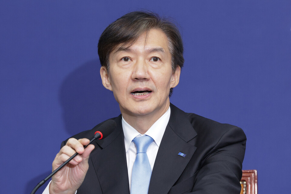 조국 조국혁신당 혁신정책연구원장이 지난 1일 오전 서울 여의도 국회에서 열린 조국혁신당 최고위원회의에서 발언하고 있다. (사진=뉴스1)