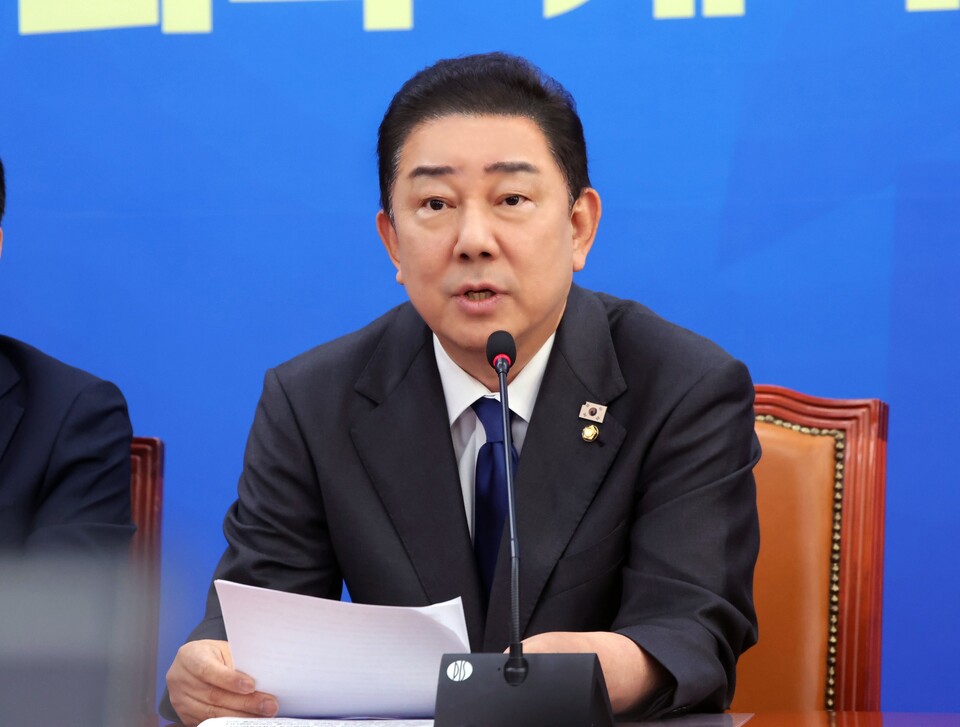 김병기 더불어민주당 원내대표가 21일 서울 여의도 국회에서 취임100일 기자간담회를 하고 있다. (출처=김병기 의원 페이스북)