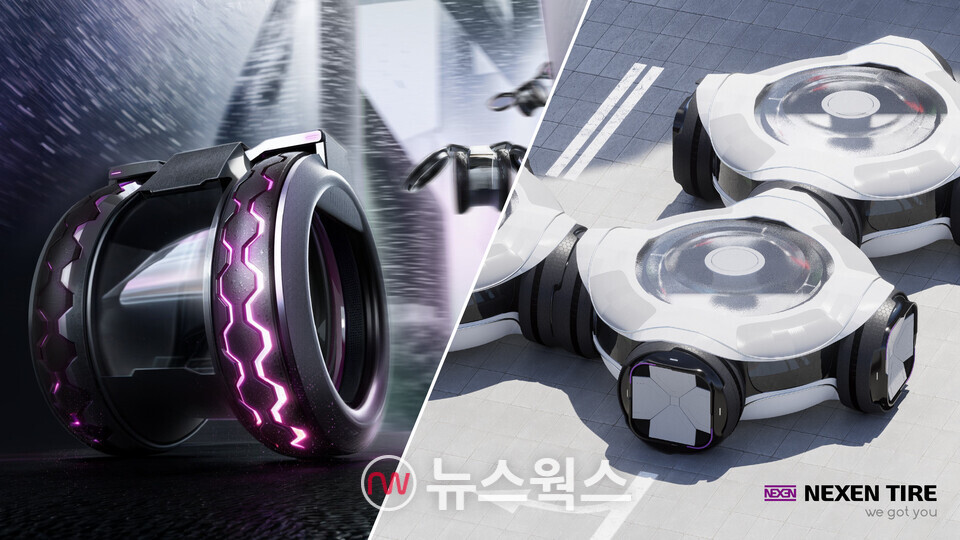 IDEA 2025 본상 수상한 넥센타이어의 미래형 콘셉트 타이어 2종. (사진제공=넥센타이어)