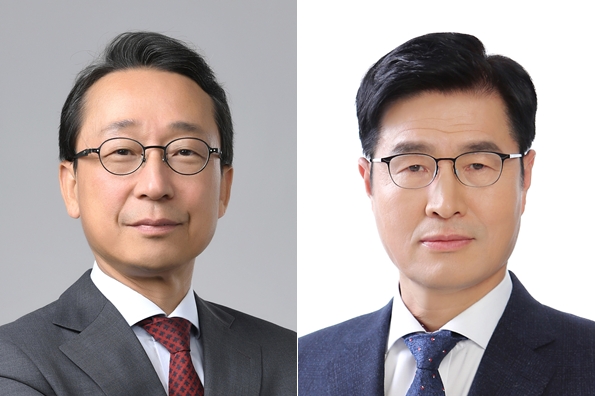 부회장으로 승진한 조영철(왼쪽) HD현대사이트솔루션 사장과 이상균 HD현대중공업 사장. (사진제공=HD현대)