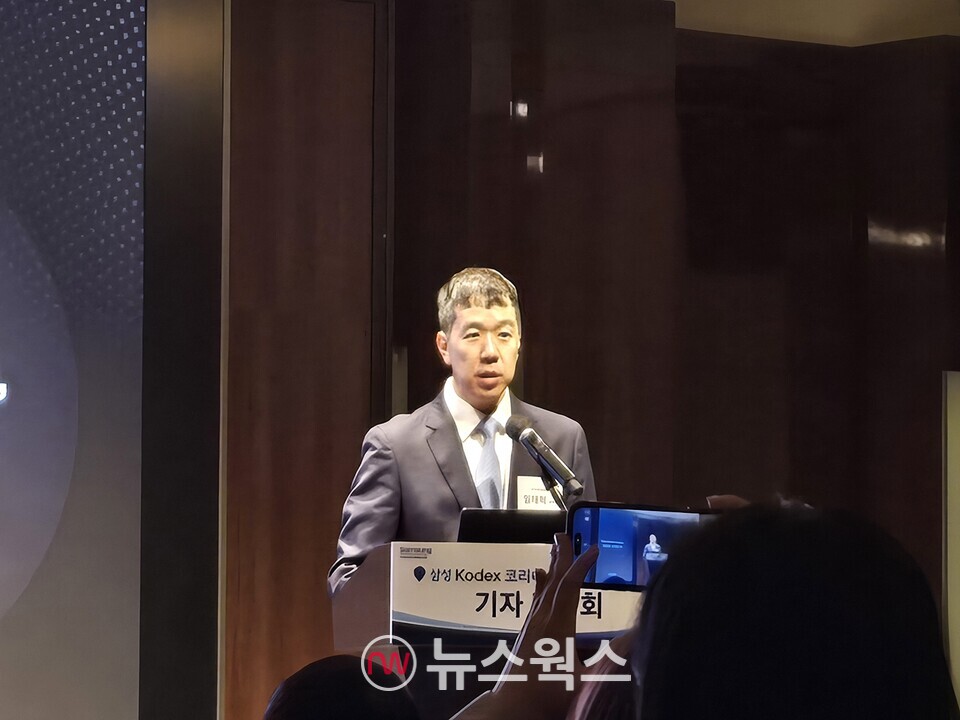 임태혁 삼성자산운용 ETF운용본부장이 20일 서울 소공동 웨스틴조선호텔에서 열린 'KODEX 코리아소버린AI ETF' 상장 기자간담회에서 발언하고 있다. (사진=박성민 기자)