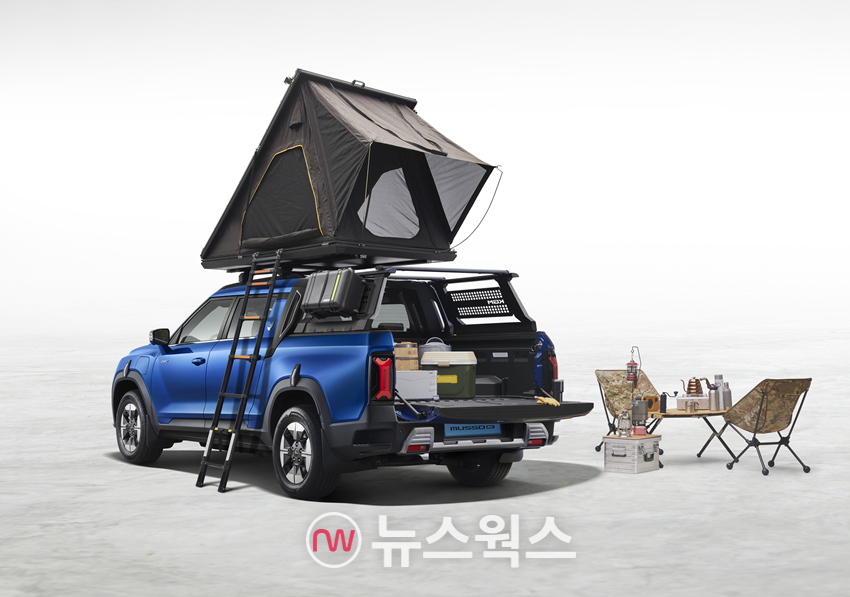 무쏘 EV 트렁크 활용. (사진제공=KG모빌리티)