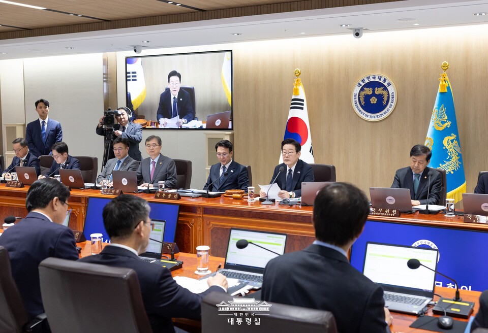 이재명 대통령이 4일 서울 용산 대통령실에서 제48회 국무회의를 주재하고 있다. (출처=대통령실 홈페이지)