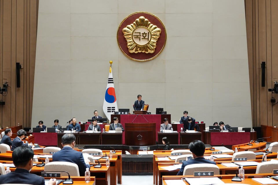 한병도 위원장이 5일 서울 여의도 국회 예산결산특별위원회에서 열린 2026년도 예산안 및 기금운용계획안에 대한 공청회에서 발언하고 있다. (출처=한병도 의원 페이스북)