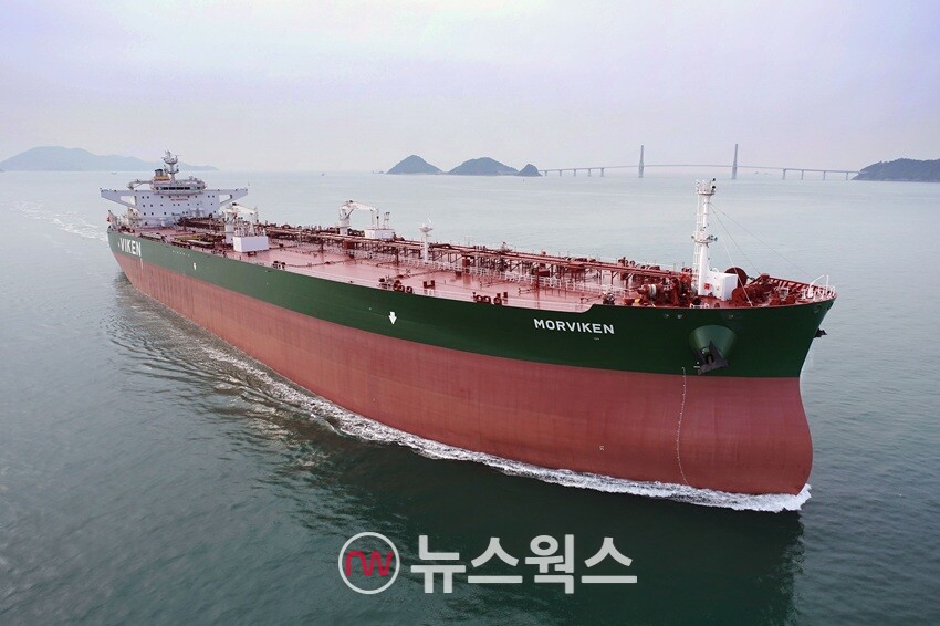 삼성중공업 건조 원유운반선 시운전 모습. (사진제공=삼성중공업)
