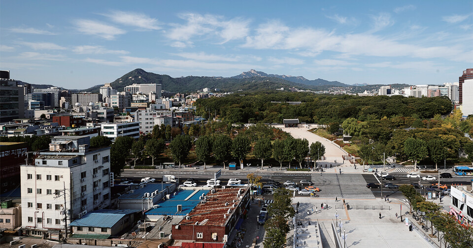 세운상가 옥상에서 바라본 종묘. (사진제공=서울시)