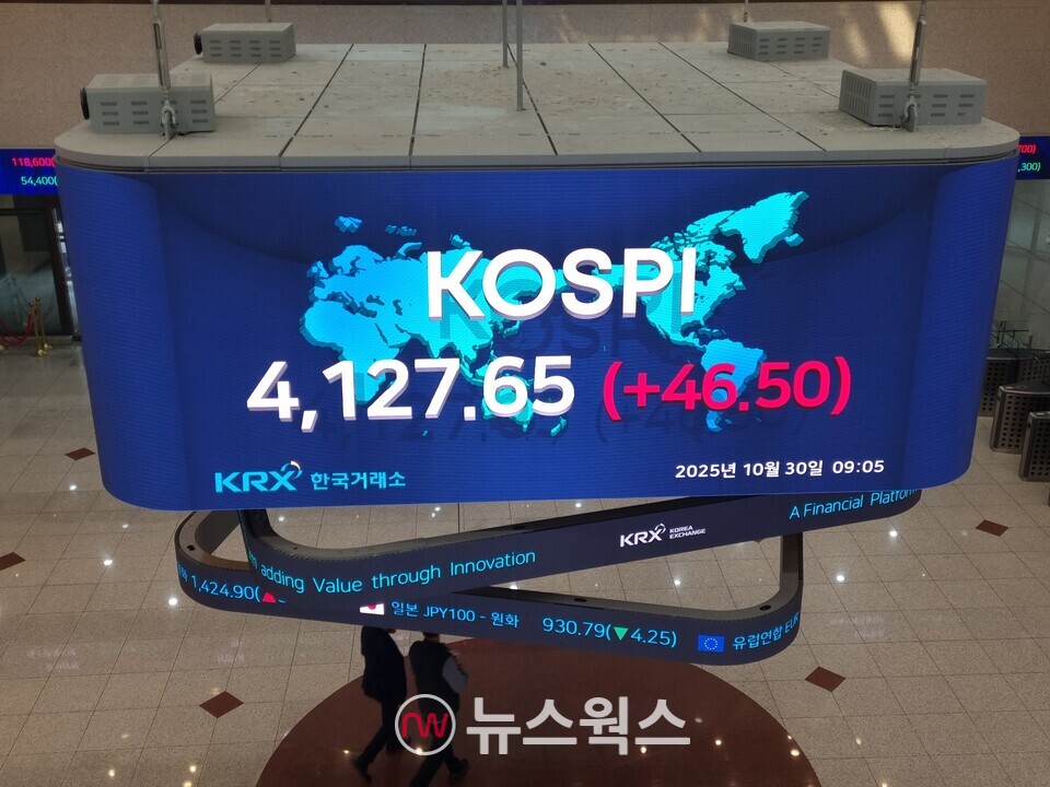 지난달 30일 장중 기준 한국거래소 전광판. (사진=김아현 기자)