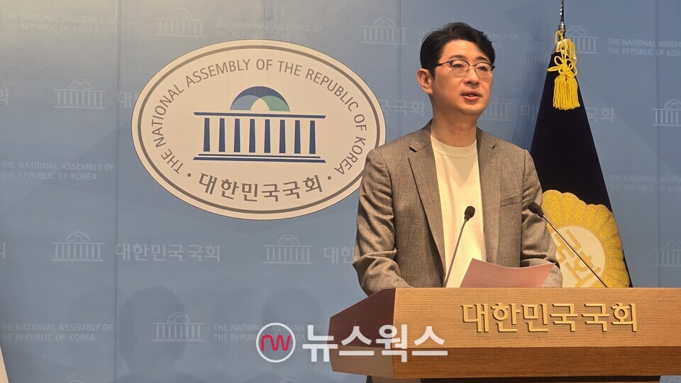 주진우 국민의힘 의원이 13일 국회소통관에서 기자회견을 열고 있다. (사진=원성훈 기자)