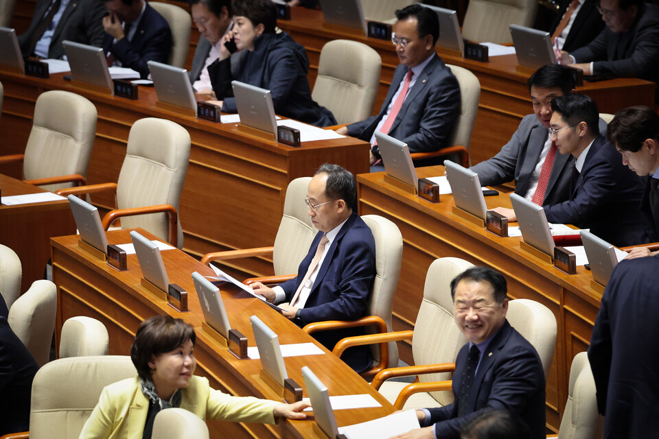 추경호 국민의힘 의원이 13일 서울 여의도 국회에서 열린 제429회국회(정기회) 12차 본회의에 참석해 있다. (사진=뉴스1)