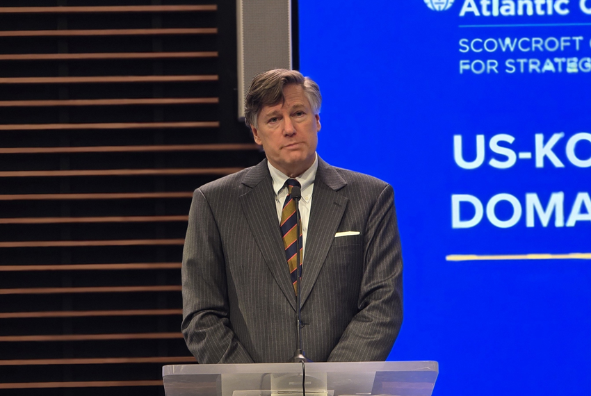 크리스토퍼 랜도 미국 국무부 부장관이 14일(현지시간) 워싱턴DC에서 열린 '2025 밴 플리트' 정책포럼에서 기조연설을 하고 있다. (사진=뉴스1)