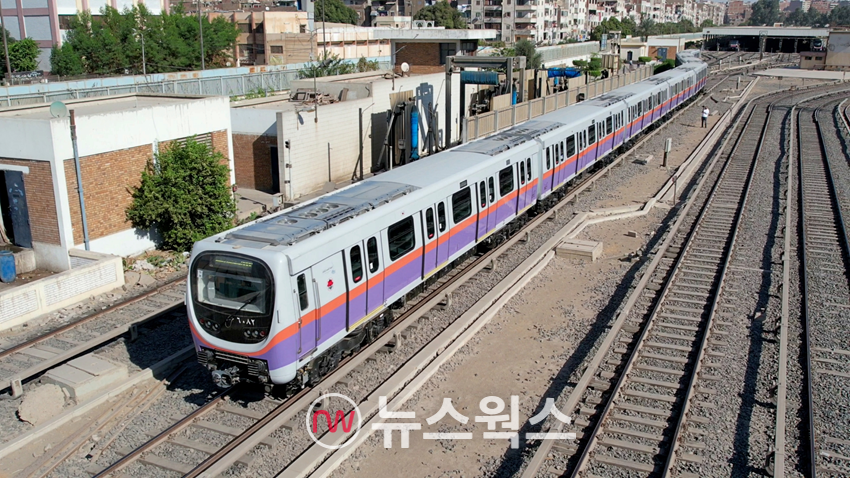 현대로템이 제작한 이집트 카이로 2호선 메트로 전동차. (사진제공=현대로템)