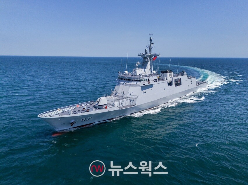 HD현대가 최근 5000번째로 인도한 필리핀 초계함 2번함 '디에고 실랑(Diego Silang)함'. (사진제공=HD현대)