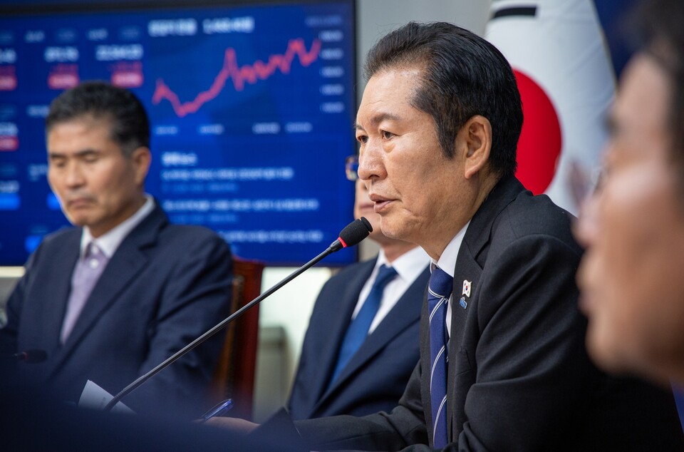 정청래 더불어민주당 대표가 20일 서울 여의도 국회에서 열린 호남발전과제 보고회에서 모두 발언을 하고 있다. (출처=정청래 의원 페이스북)