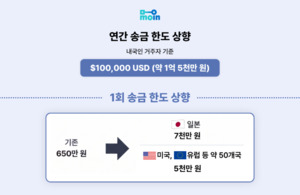 모인, 1회 해외 송금 한도 7000만원으로 상향 - 뉴스 썸네일 이미지